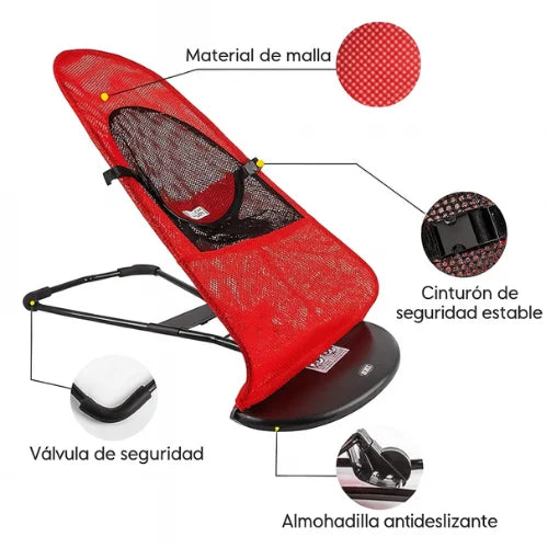 Silla Mecedora Bebe Reclinable Plegable Portatil Tela Mesh