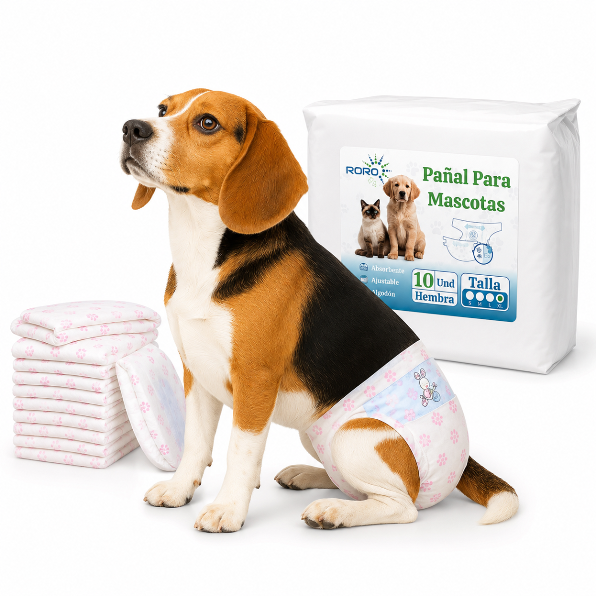 10 Pañales Para Perros Hembra Pañal Comodidad y Higiene Mascotas pañal Desechables