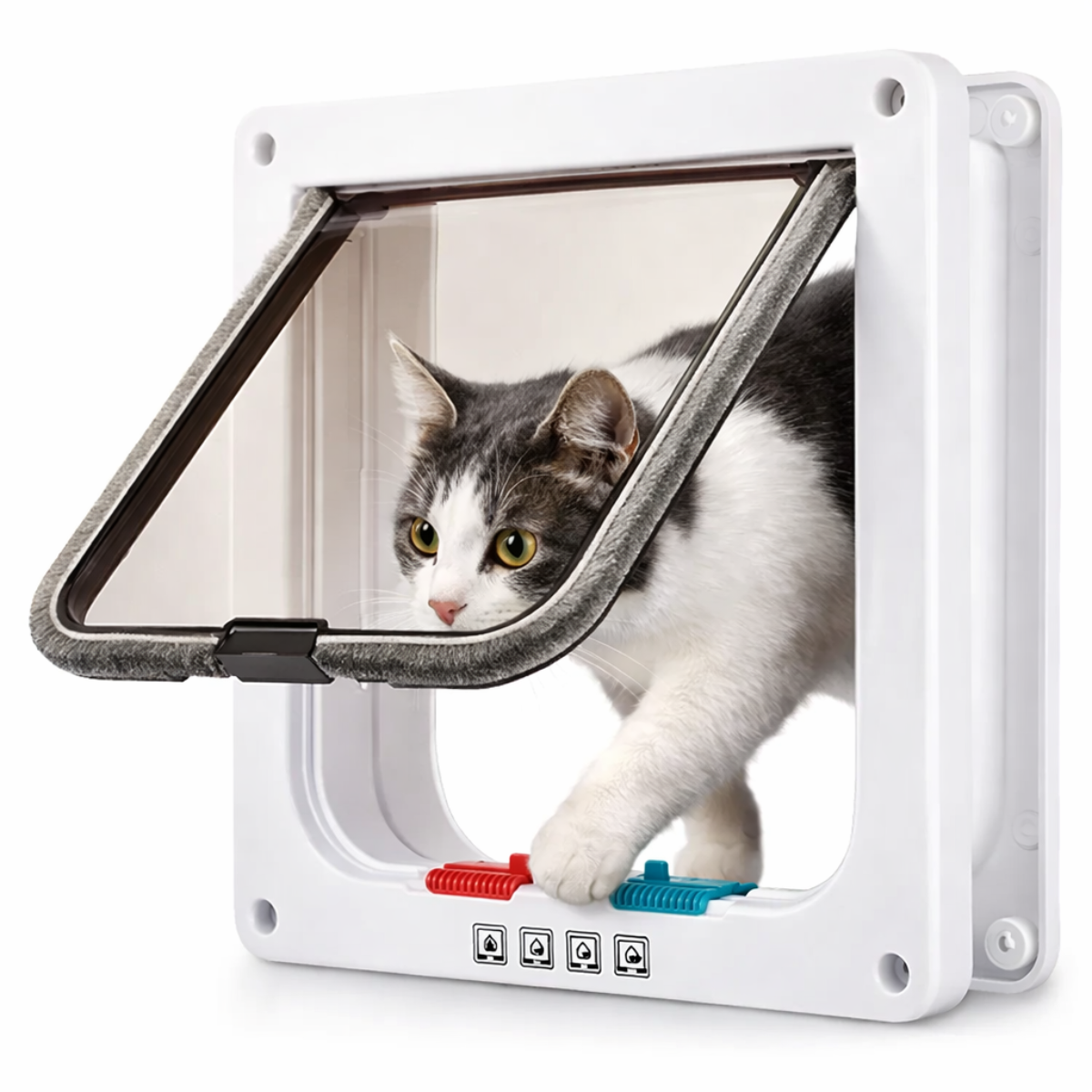 Puerta Abatible Gatos Mascotas Puerta perro pequeño Seguridad Gatera