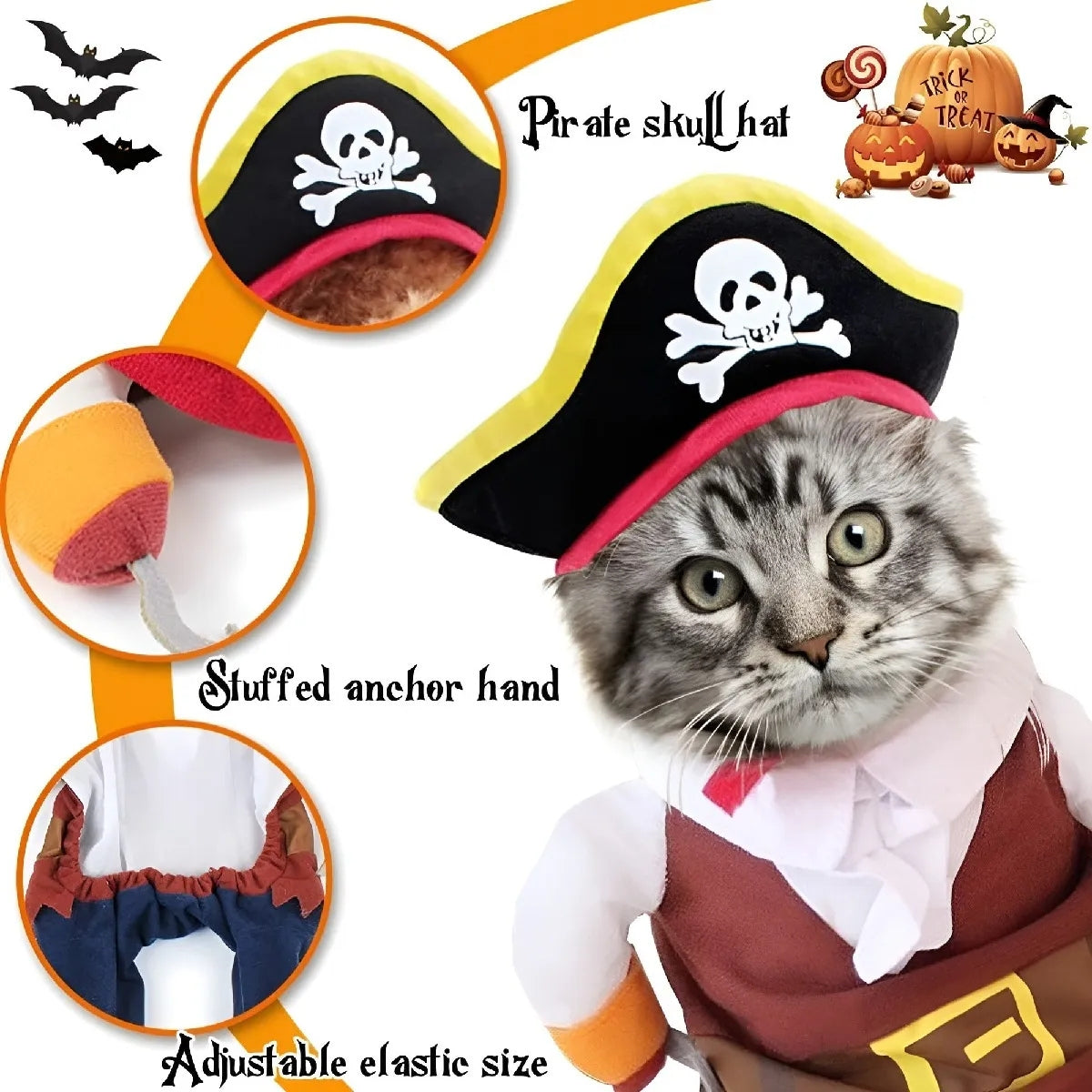 Disfraz Gato Halloween Disfraz Pirata Perro Mascotas Disfrac