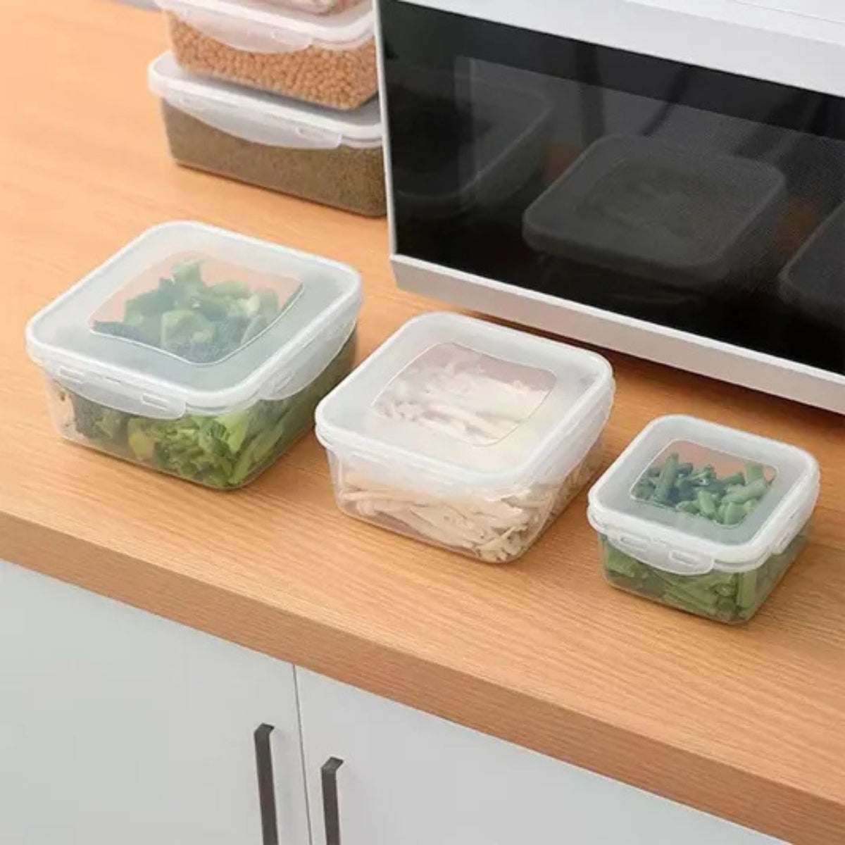 Set 3 Taper Hermetico Plastico Contenedor De Comida Tapper