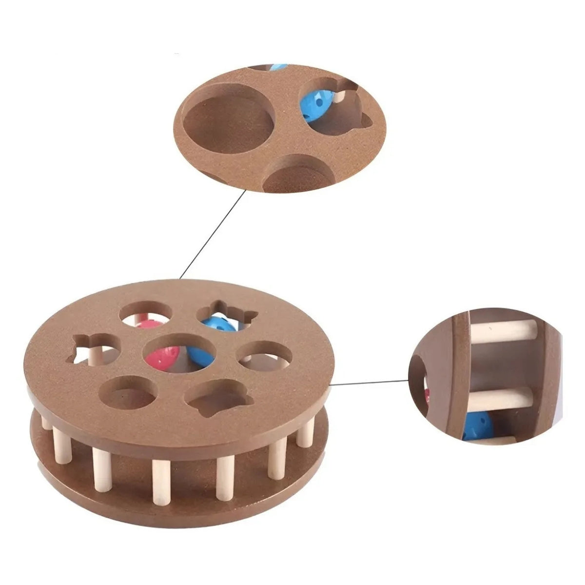 Juguete Interactivo Gato Rueda De Madera Juego Rueda Gato