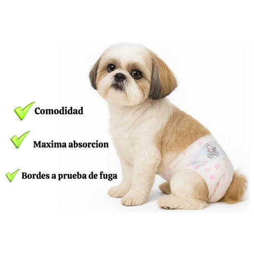 10 Pañales Para Perros Hembra Pañal Comodidad y Higiene Mascotas pañal Desechables