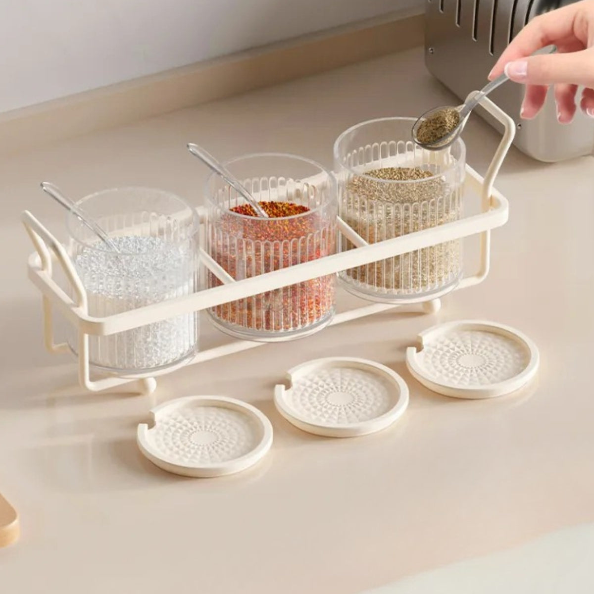 Set 3 Frascos Organizador Condimentos Cocina Especiero