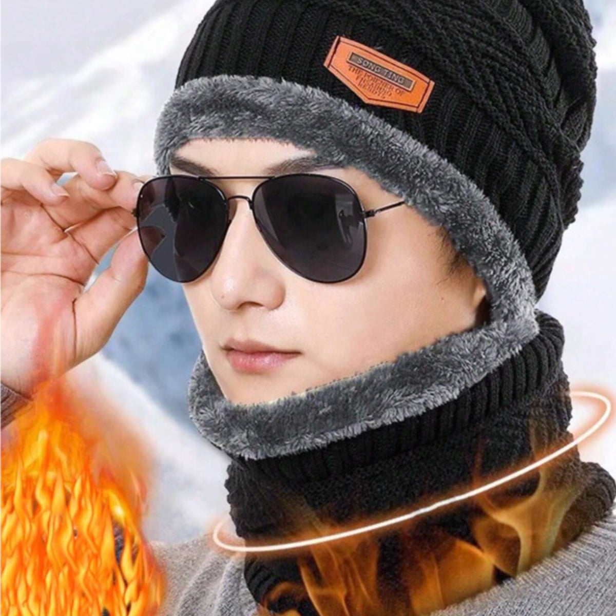 Gorro Invierno Lana Cuello Con Chiporro Hombre y Mujer