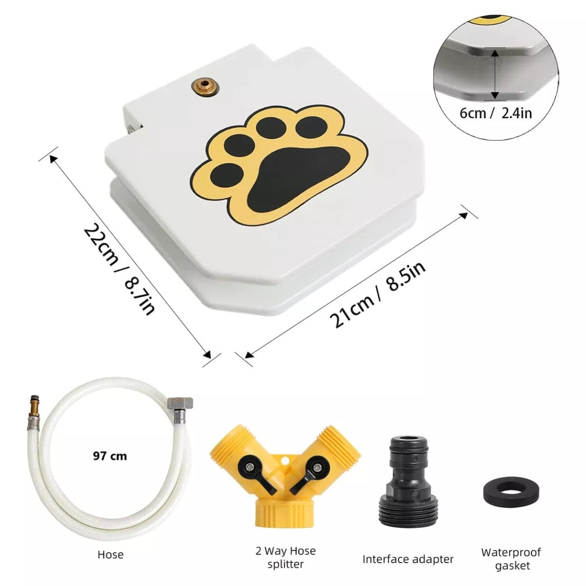 Bebedero Fuente Automática Para Perros Con Pedal Antideslizante Conexión Manguera Exterior Jardín Mascotas