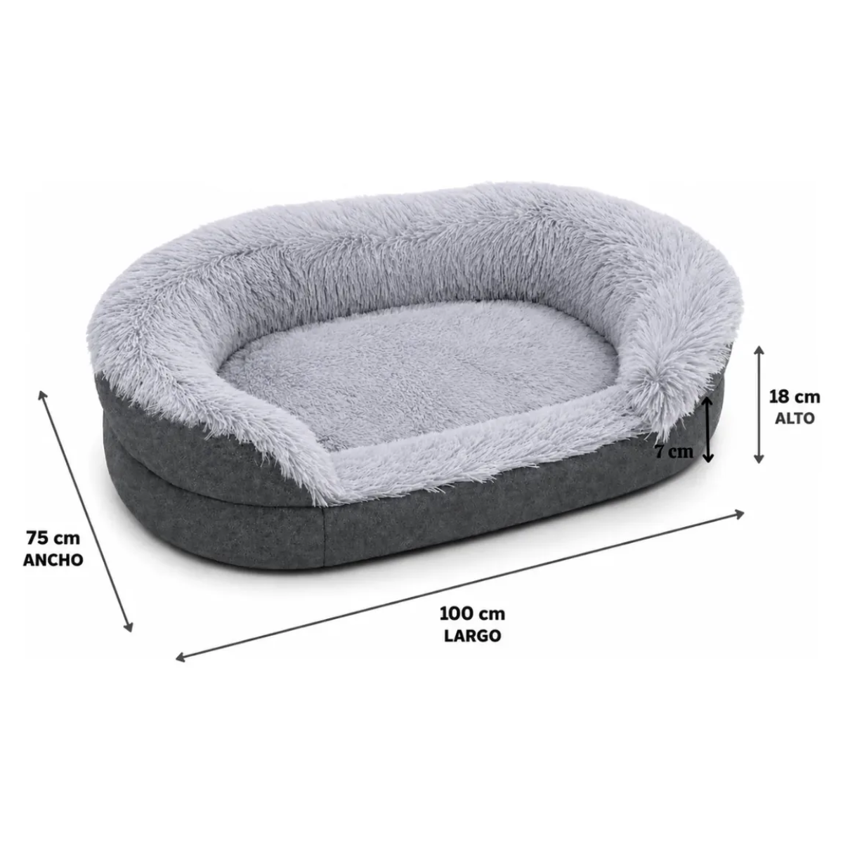 Cama Para Perro Gatos Camas Mascota Cama Antiestres 100x70cm