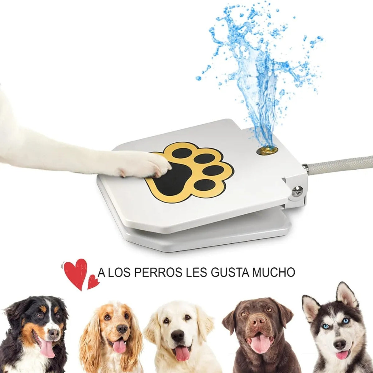 Bebedero Fuente Automática Para Perros Con Pedal Antideslizante Conexión Manguera Exterior Jardín Mascotas