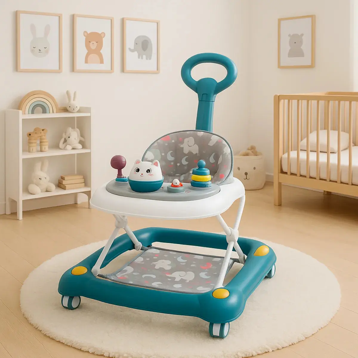 Pack Aprendizaje Bebe Andadera + Silla De Comer + Oso Parlante