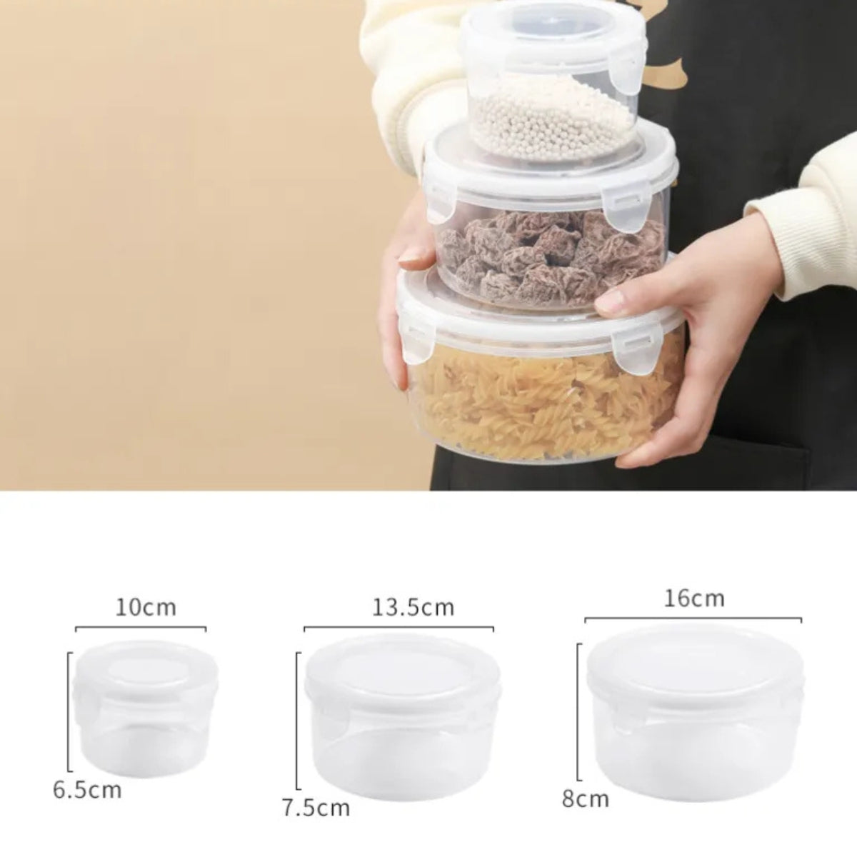 3 Taper Plastico Contenedor Comida Hermetico Envase Tapper