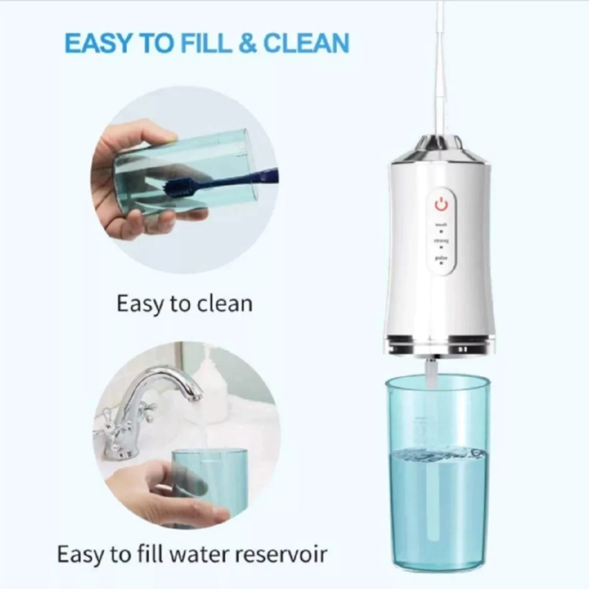 Irrigador bucal portátil limpiador para higiene dental