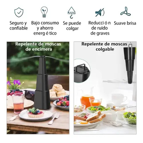 Ventilador Abanico Repelente De Moscas Protector De Alimento