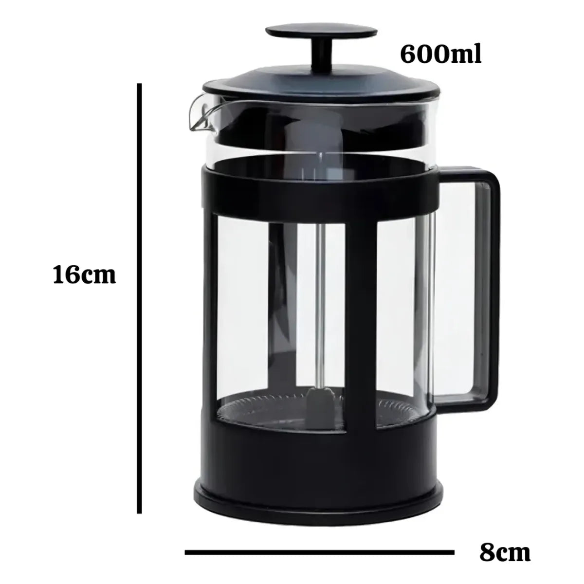 Cafetera Manual Prensa Francesa Vidrio 600ml Cafe Te Prensas