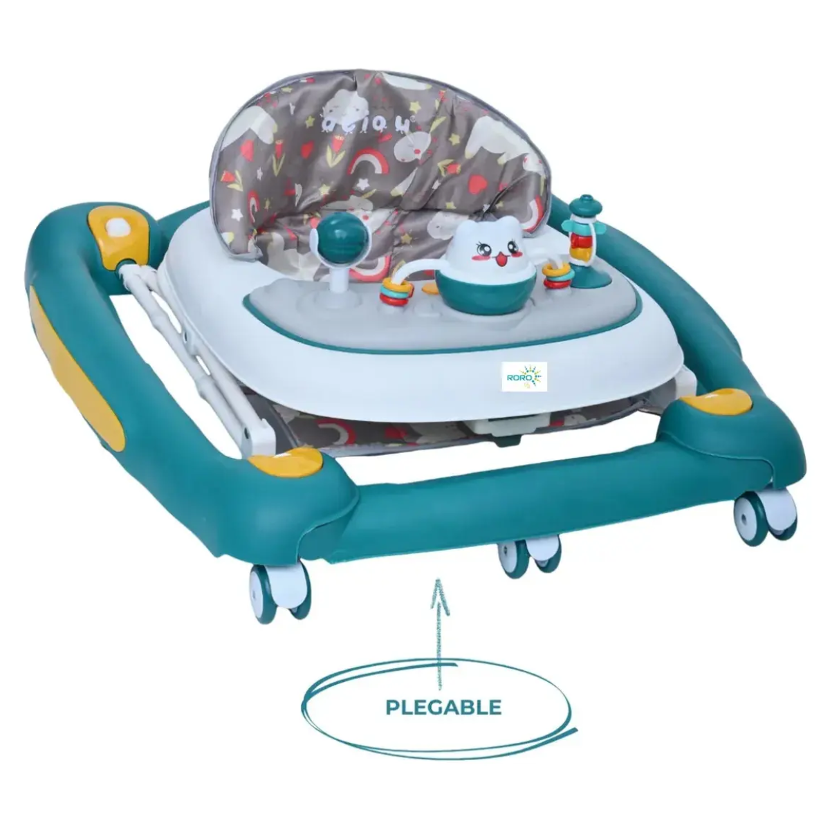 Pack Aprendizaje Bebe Andadera + Silla De Comer + Oso Parlante