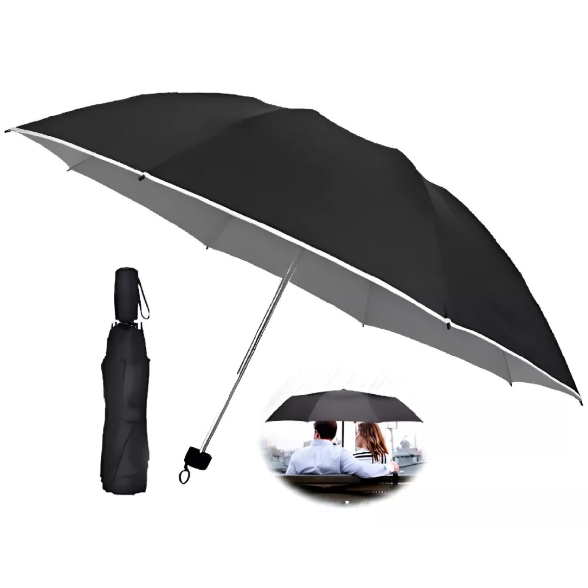 Paragua Retractil Sombrilla Lluvia Paragua Bolsillo Plegable