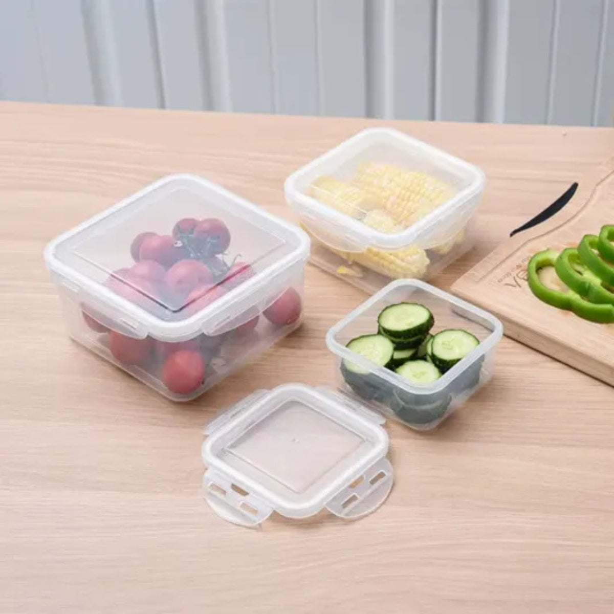 Set 3 Taper Hermetico Plastico Contenedor De Comida Tapper