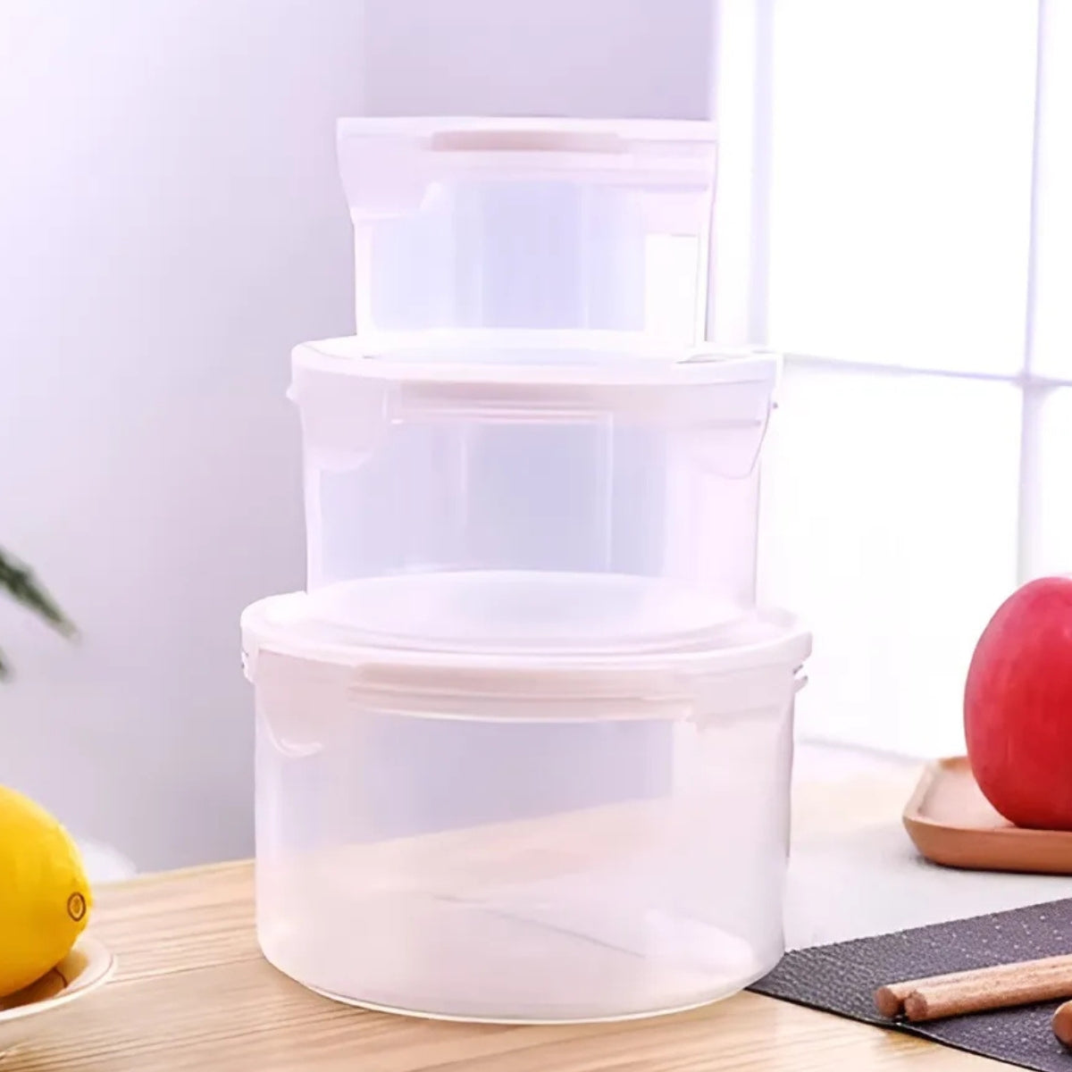 3 Taper Plastico Contenedor Comida Hermetico Envase Tapper