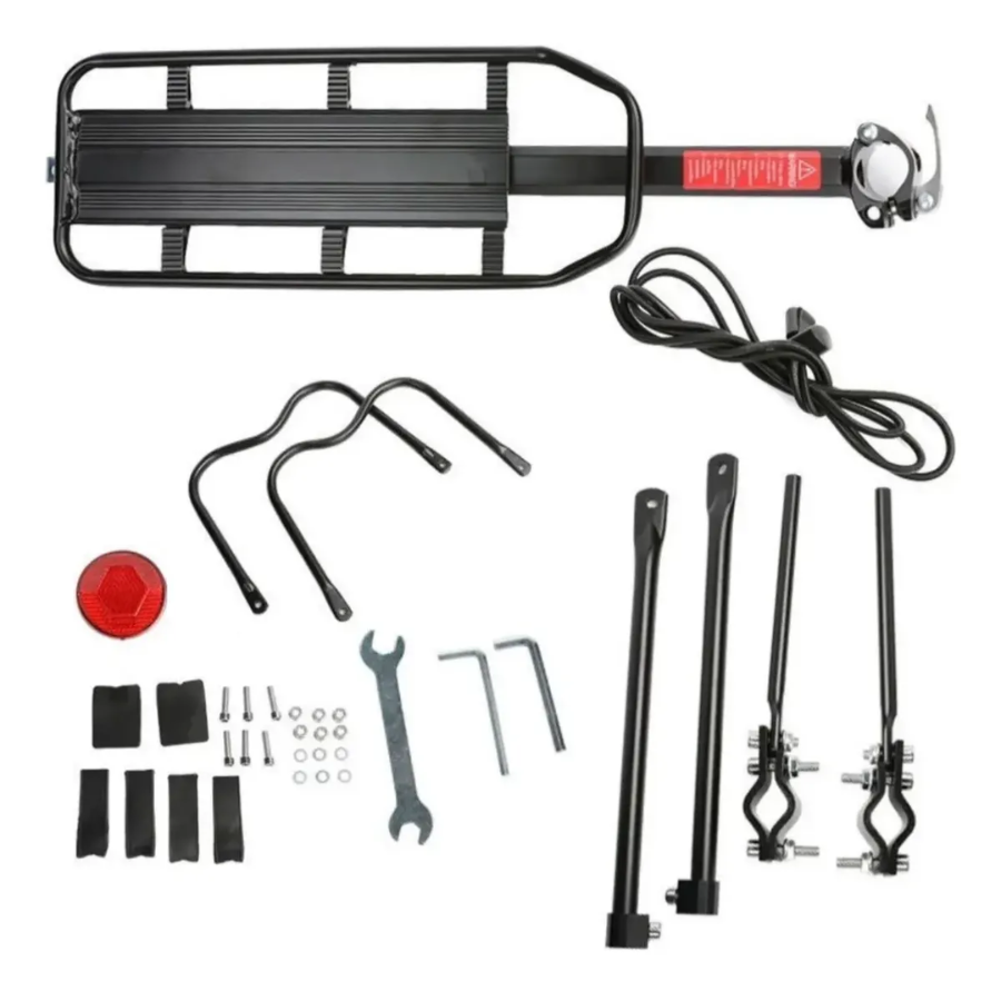 Parrilla De Bicicleta Ajustable Con Reflector Soporte Carga