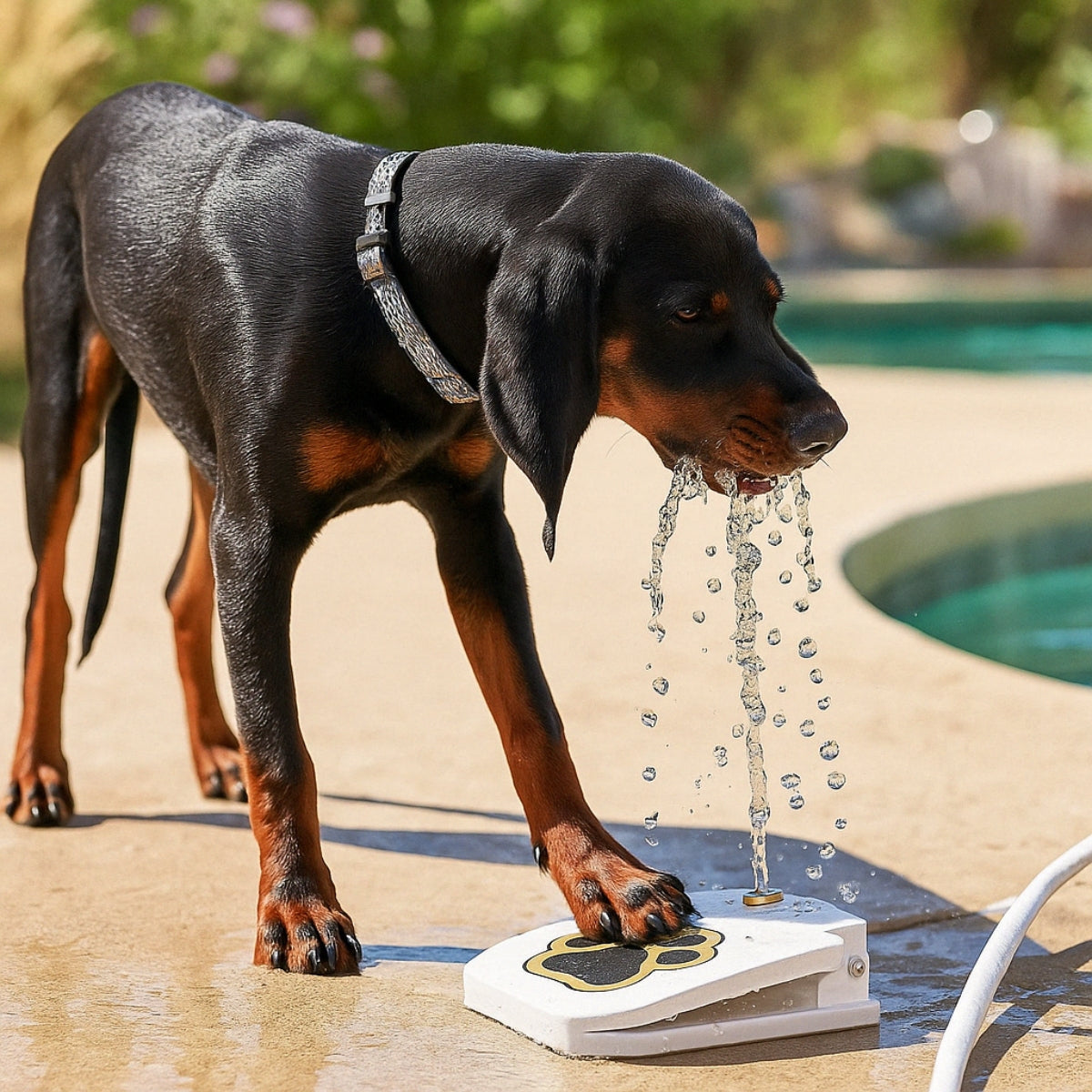 Bebedero Fuente Automática Para Perros Con Pedal Antideslizante Conexión Manguera Exterior Jardín Mascotas