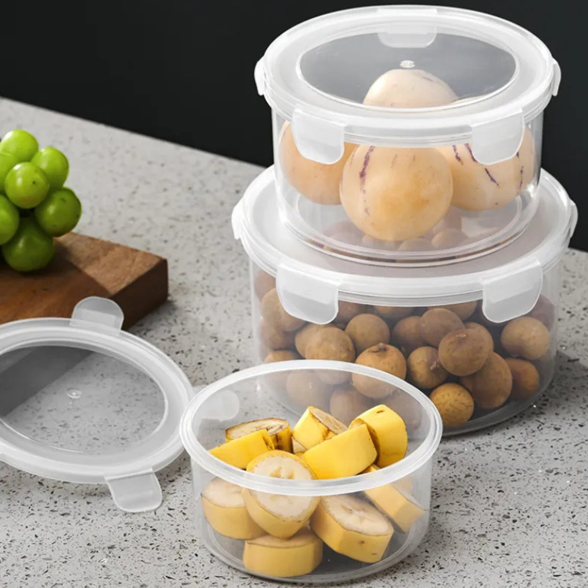 Set 3 Taper Hermetico Plastico Contenedor De Comida Tapper