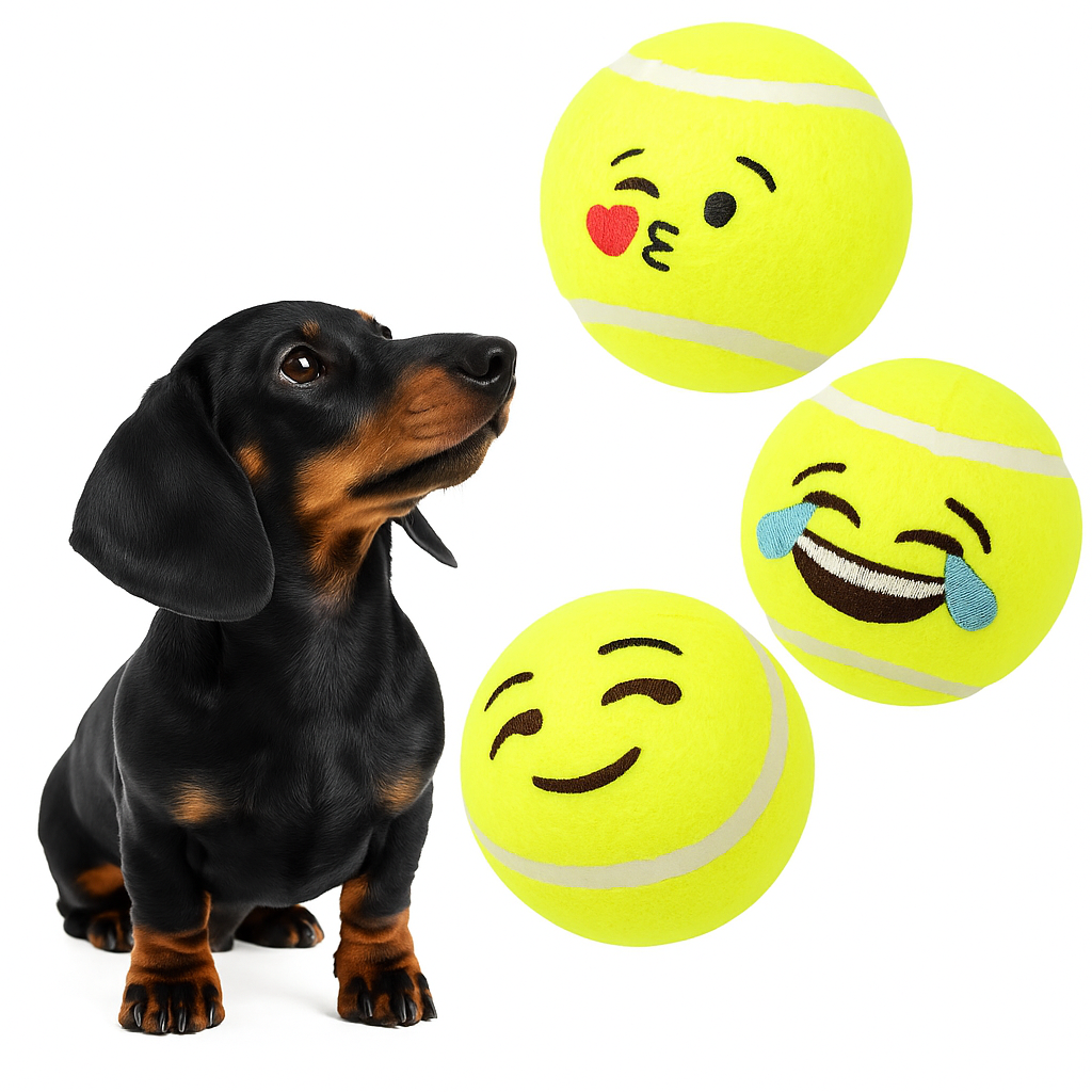 Pelota Emoji de Tenis Para Perros Juguete Mascotas Juego Pelota