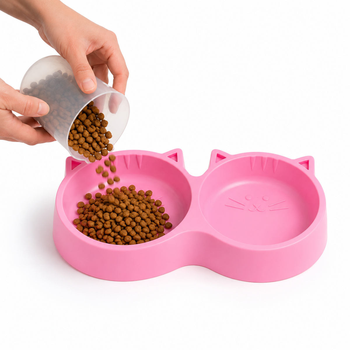 Plato Doble Bebedero Comedero Gato Dispensador Comida Perros
