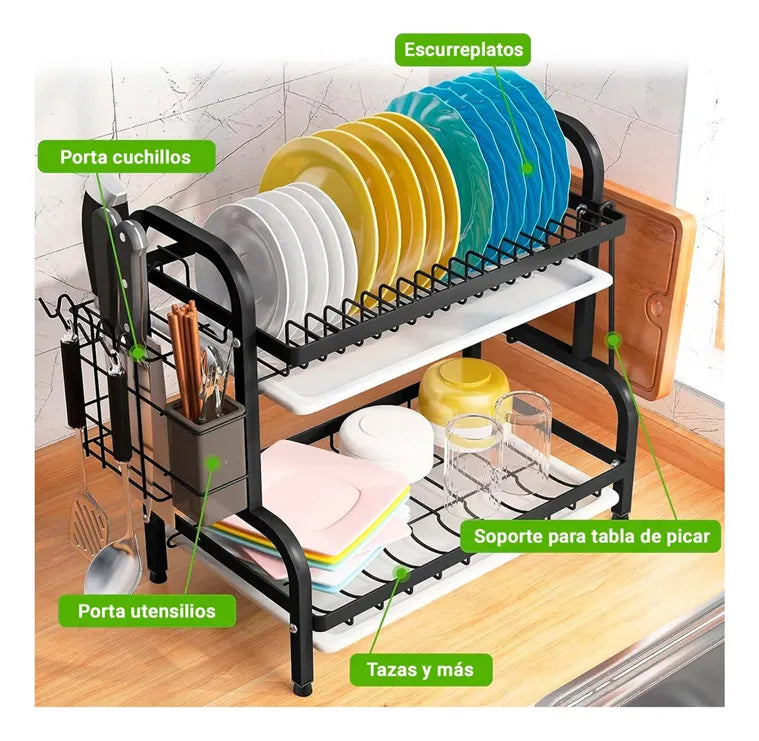 Secador Escurridor De Loza Seca Platos Organizador Cocina