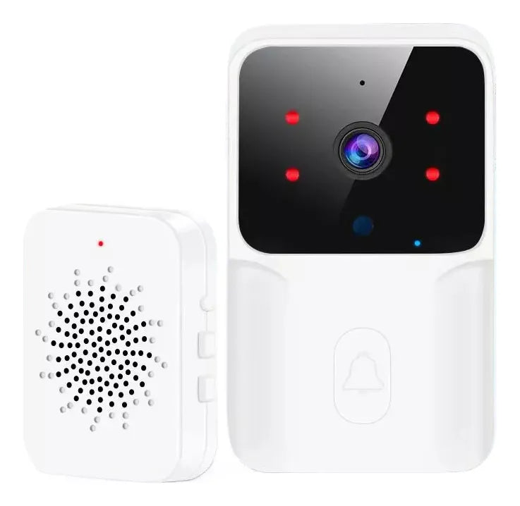 Timbre Inalámbrico Exterior Wifi Cámara 1080p Casa Seguridad Color Negro