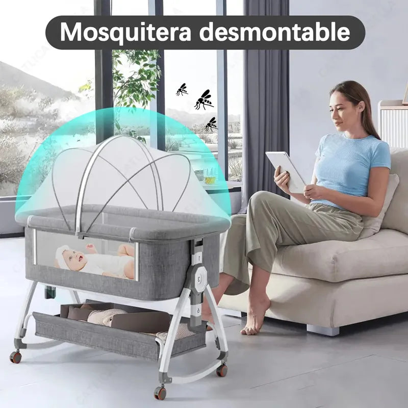 Cuna Colecho Mecedora Para Bebe Corral Mosquitero Colchon