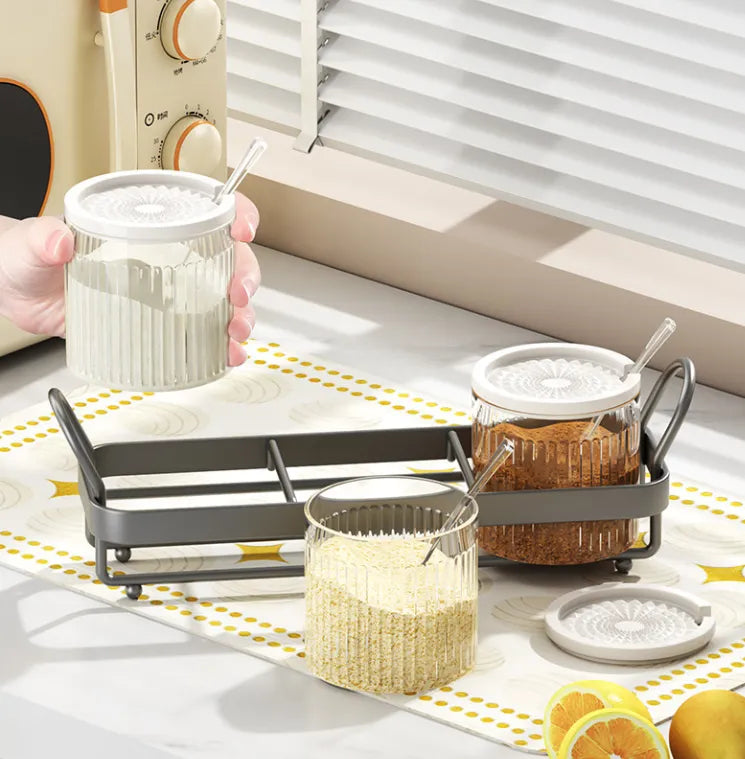 Set 3 Frascos Organizador Condimentos Cocina Especiero