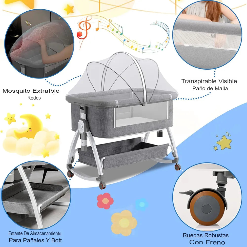 Cuna Colecho Mecedora Para Bebe Corral Mosquitero Colchon