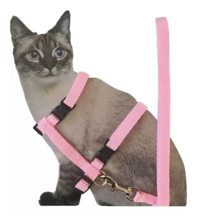 Set Arnes Para Gatos Correa Ajustable Paseo Arnes Mascotas