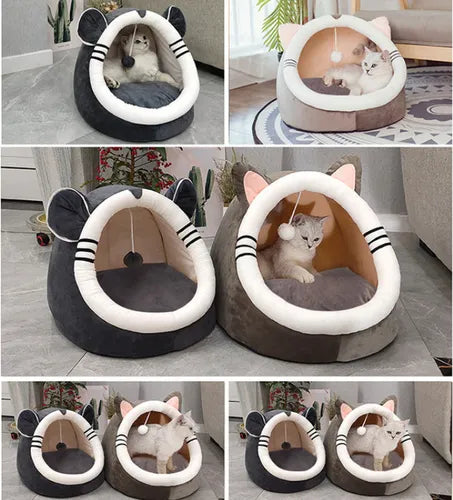 Cama Gatos Iglu Casa Camas Felpa Iglu Cueva Perros Mascotas