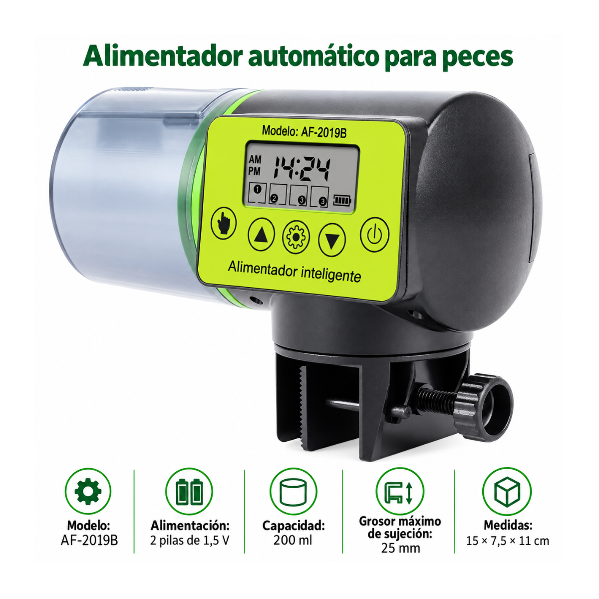 Dispensador Alimento Automatico Para Peces Acuario Pecera