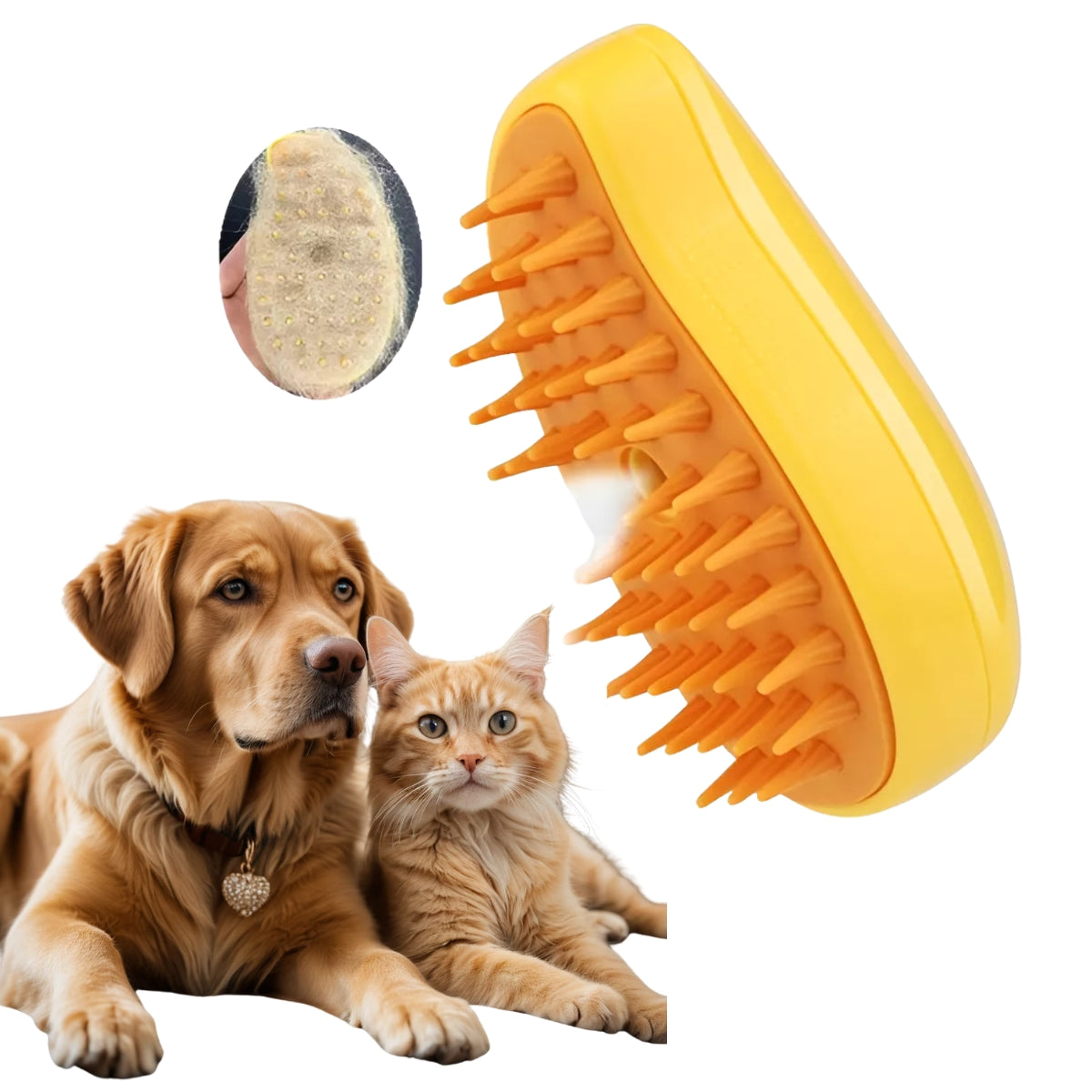 Cepillo A Vapor Automatico Perros Quita Pelos Mascotas Gatos