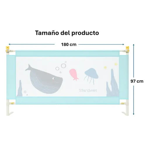 Baranda De Cama Infantil Plegable 180 Cm Seguridad Niños