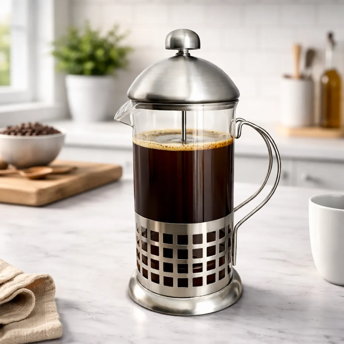 Cafetera Prensa Francesa Vidrio 600ml Manual Cafe Te Prensas