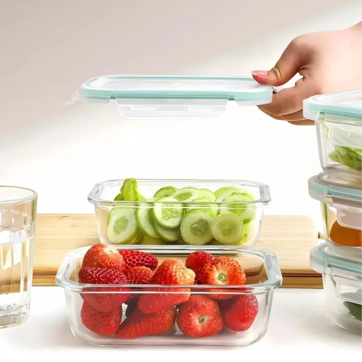 Set 3 Taper Vidrio Contenedor Hermetico Para Comida Tapper