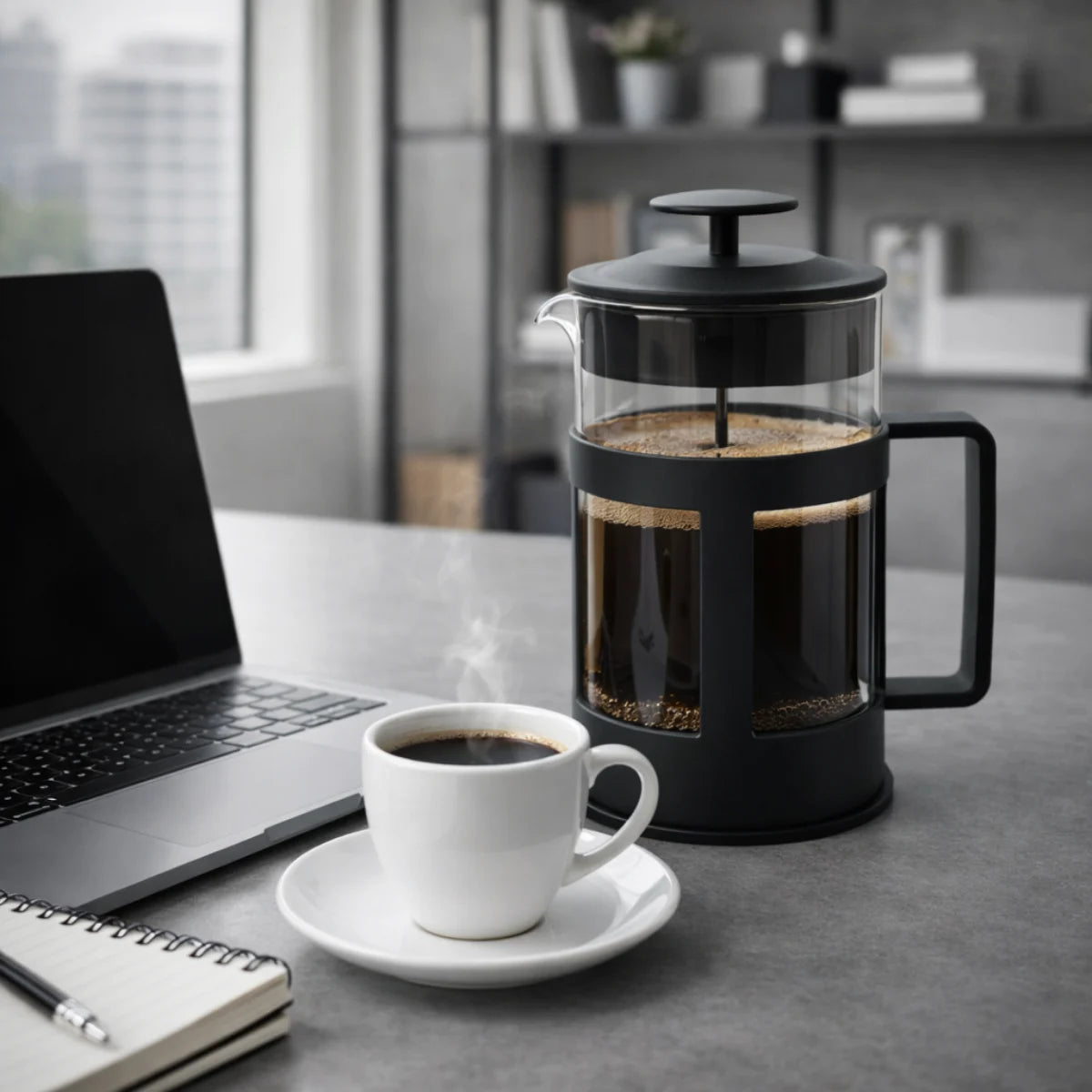 Cafetera Manual Prensa Francesa Vidrio 600ml Cafe Te Prensas