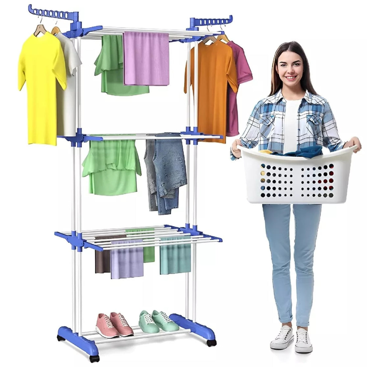 Tendedero Ropa Plegable Secador De Ropa Tendedero Colgador