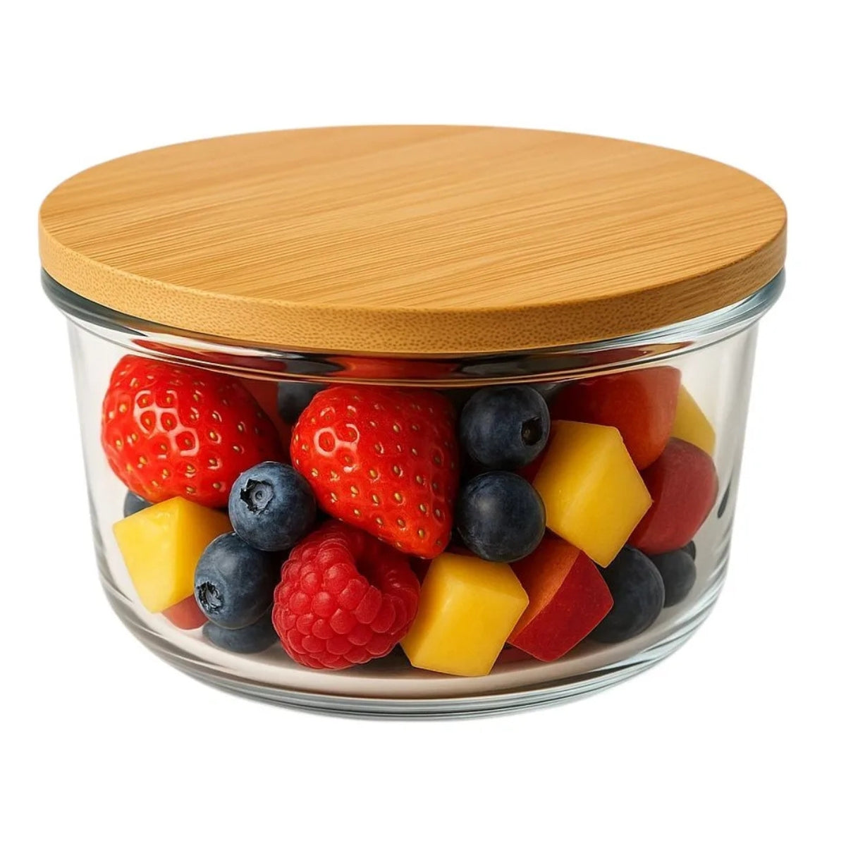 Taper De Vidrio Hermetico Contenedor Comida Tapa Bambu 400ml