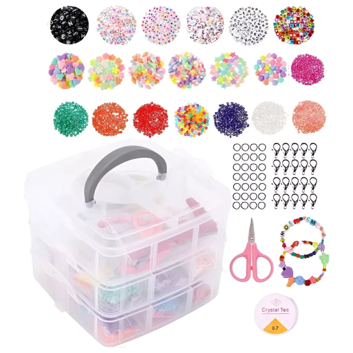 Set De Cuentas Para Hacer Pulseras Collar Accesorios Bisutería