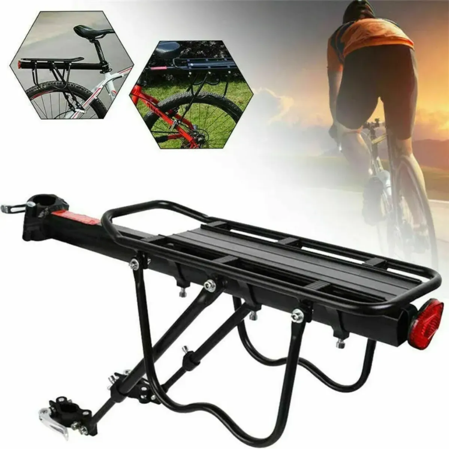 Parrilla De Bicicleta Ajustable Con Reflector Soporte Carga
