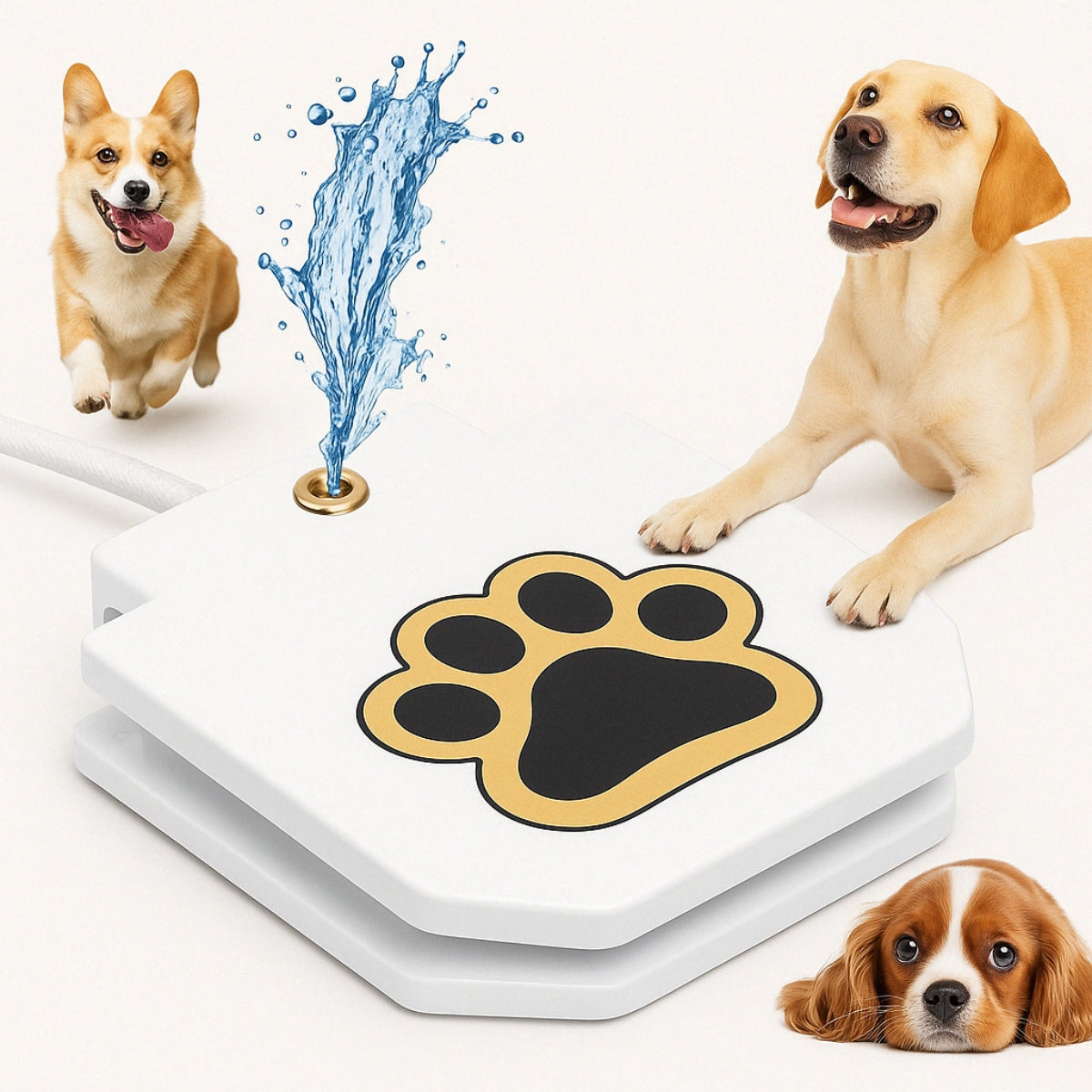 Bebedero Fuente Automática Para Perros Con Pedal Antideslizante Conexión Manguera Exterior Jardín Mascotas