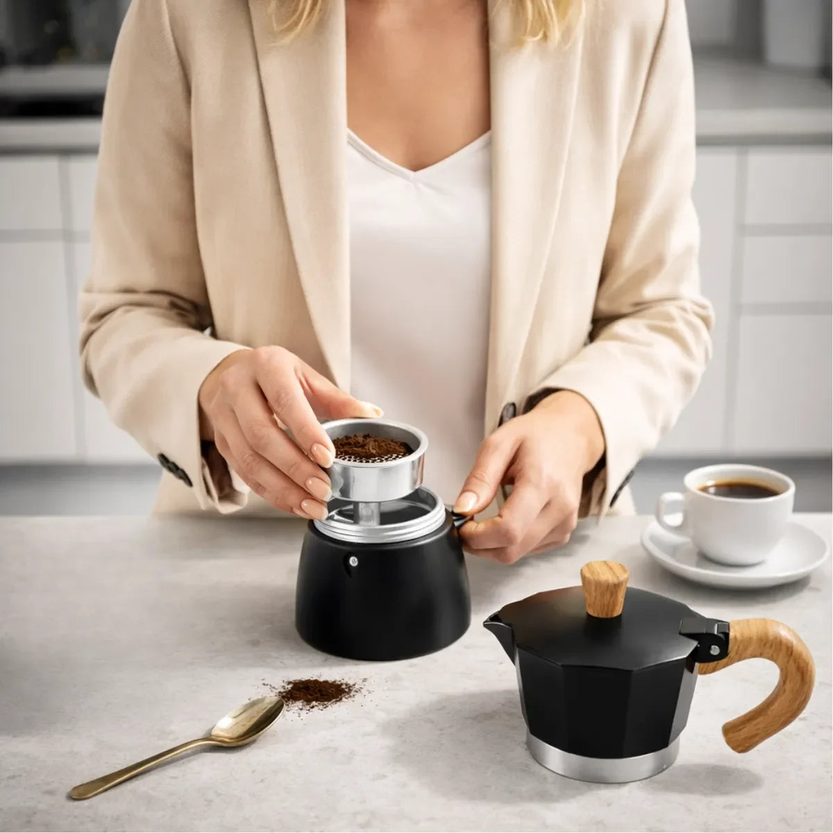 Cafetera Italiana Pequeña 3 y 9 Tazas Café 150ml y 450 Cafe Expresso