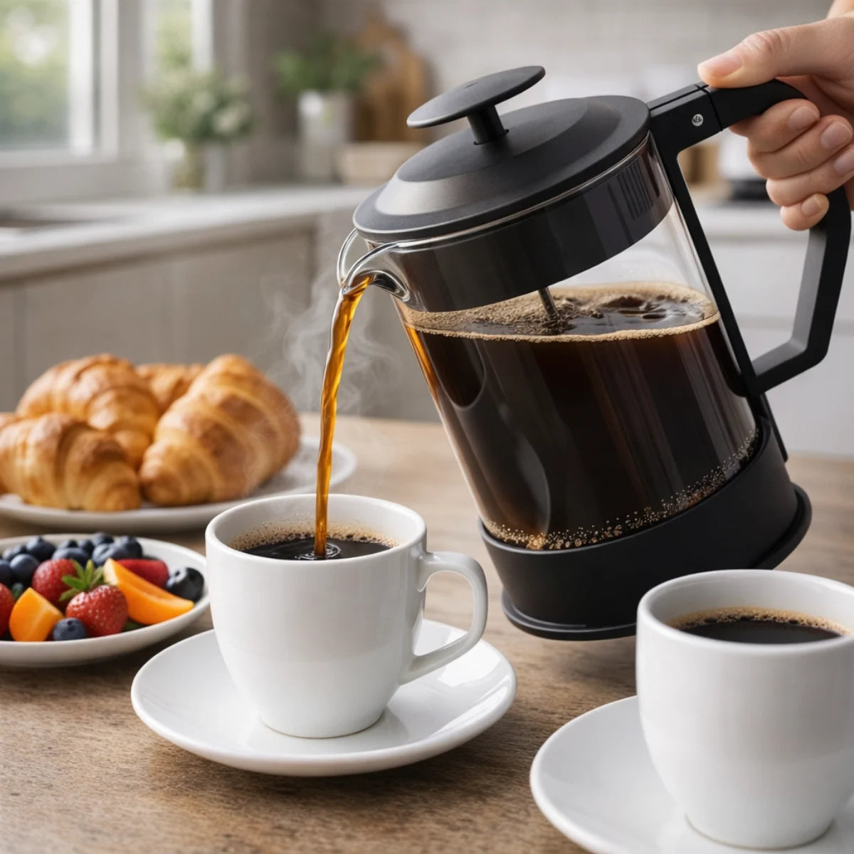 Cafetera Manual Prensa Francesa Vidrio 600ml Cafe Te Prensas