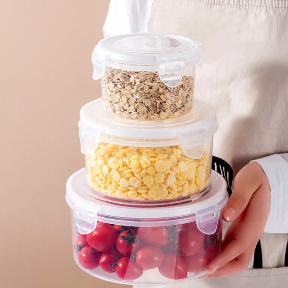 3 Taper Plastico Contenedor Comida Hermetico Envase Tapper