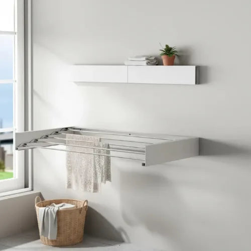Tendedero Ropa Plegable Para Pared Aluminio Resistente 80cm