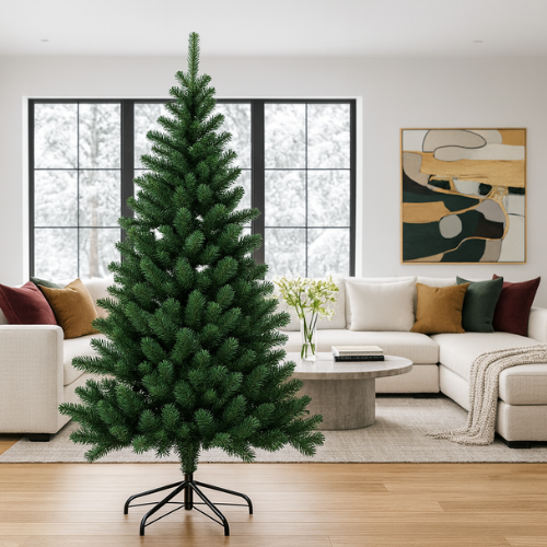 Árbol De Navidad 180 Cm Verde Desmontable Con Base Metálica