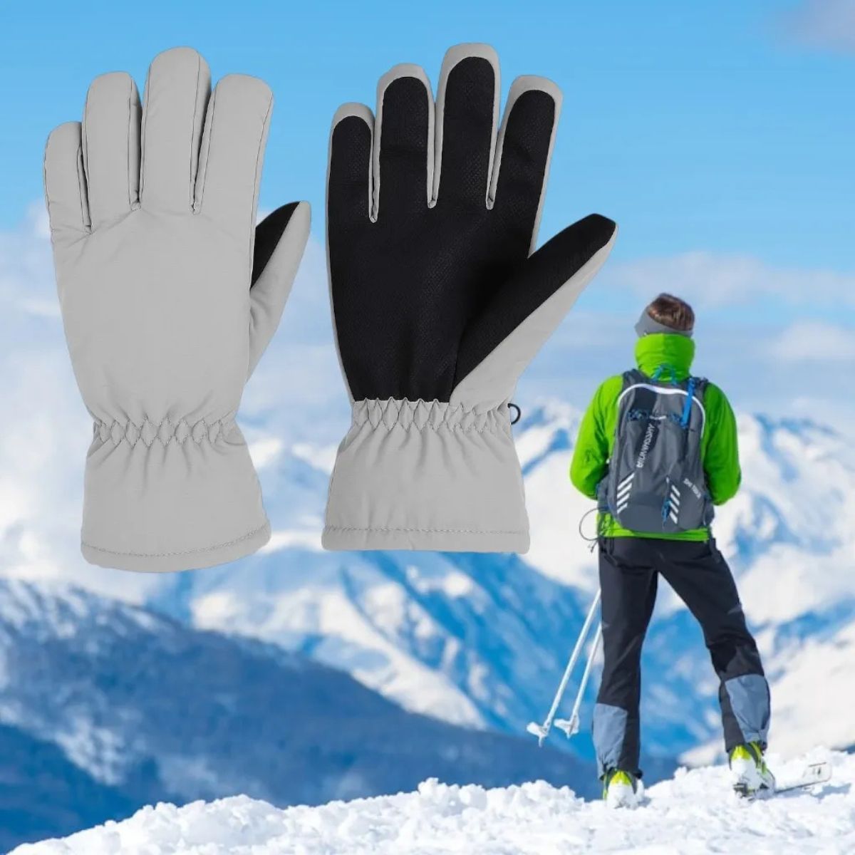 Guantes Nieve Termicos Ski Impermeables Guante Hombre Esqui